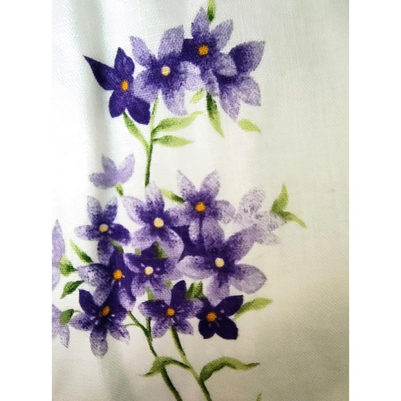 Talbots Linen Skirt Cottagecore Boho Glam Lined Floral Party Beach Casual 10P - Picture 11 of 12